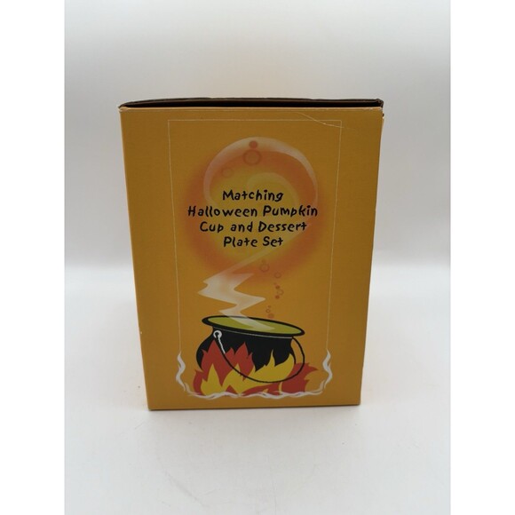 Halloween Matching Pumping Cup & Dessert Plate Set New Open Box - Picture 2 of 10